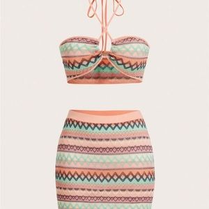 Colorful Patterned Two-Piece Set